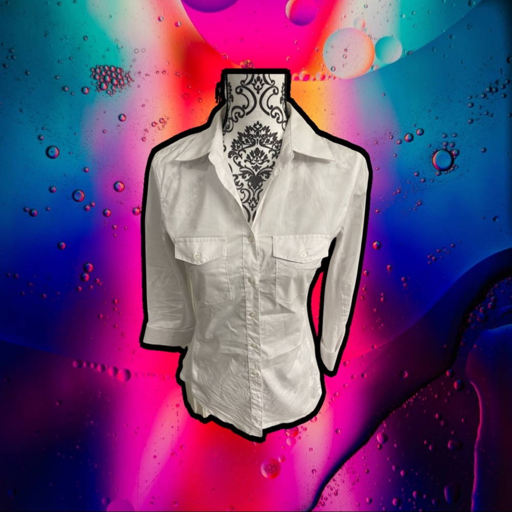 Signature by Larry Levine white button up dress shirt.